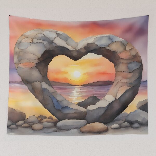 Item preview, Stone Heart Sculpture on Beach designed and sold by CalmnessbyChoice.