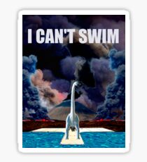 Jurassic World I CANT SWIM Sticker