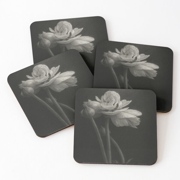 Item preview, Graphite Floral Elegance,  Graphite Floral Still Life, flowers designed and sold by Pacika.