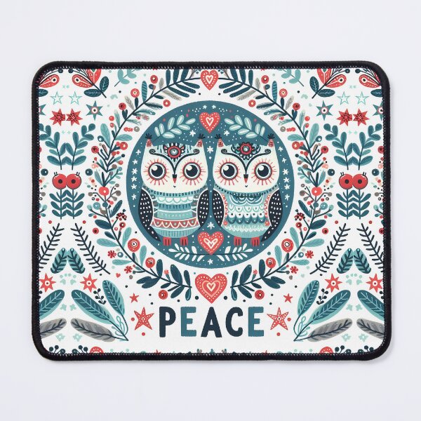 Item preview, Peace Owl Folk Art - Serene Scandinavian Folk Art by heidiannemorris © designed and sold by FOLK ART FUSION.