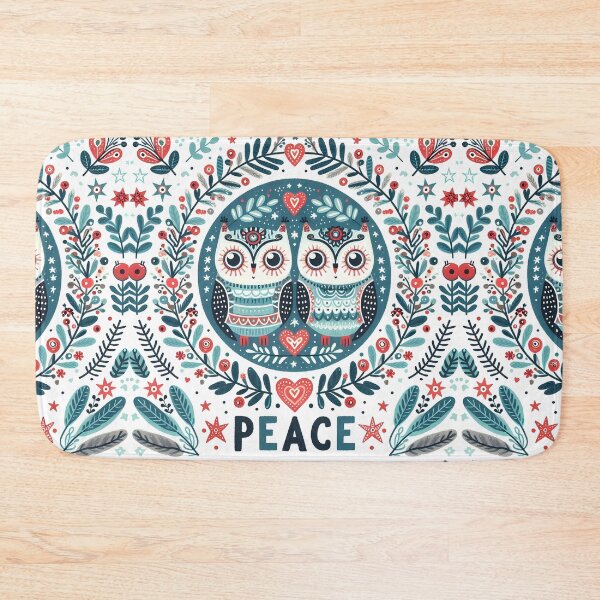 Item preview, Peace Owl Folk Art - Serene Scandinavian Folk Art by heidiannemorris © designed and sold by FOLK ART FUSION by heidiannemorris.