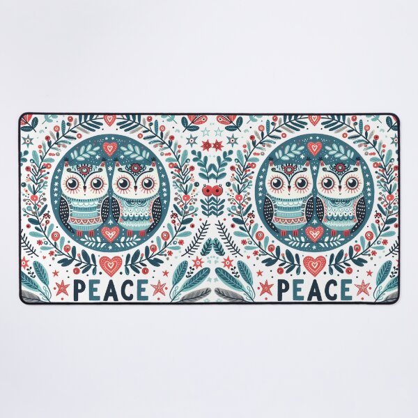 Item preview, Peace Owl Folk Art - Serene Scandinavian Folk Art by heidiannemorris © designed and sold by FOLK ART FUSION by heidiannemorris.