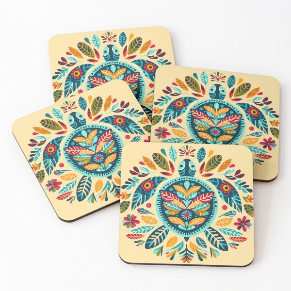 Item preview, Ornate Sea Turtle Mandala - Harmonious Scandinavian Folk Art by heidiannemorris © designed and sold by FOLK ART FUSION by heidiannemorris.