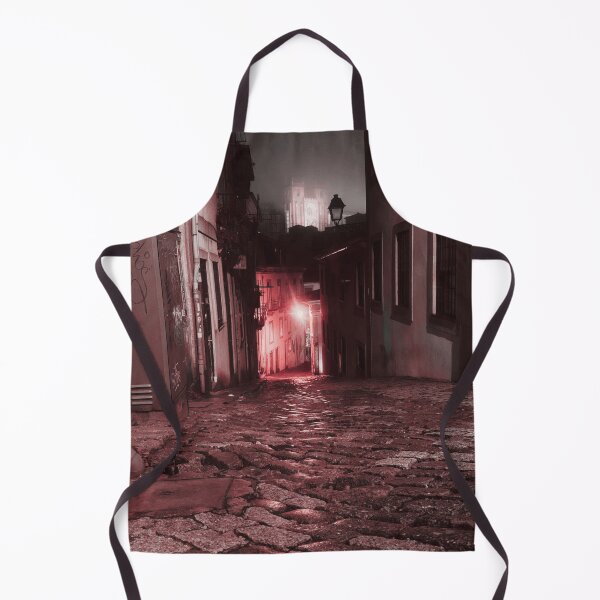 Item preview, Historic town street at night with red glow designed and sold by Dryft7.