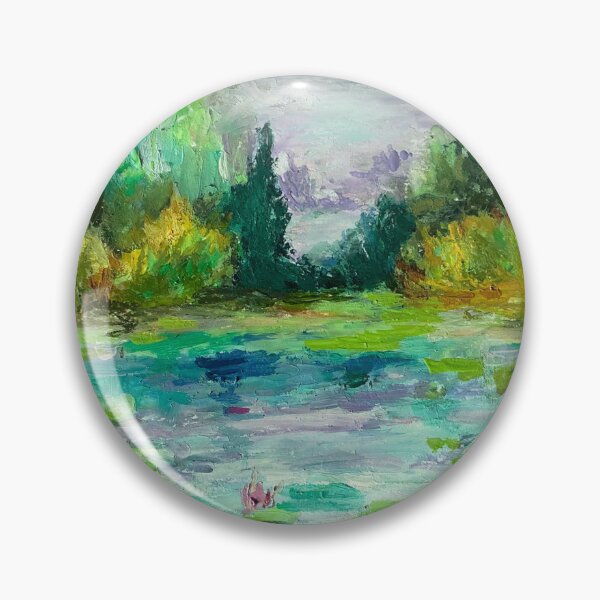 Item preview, Oil Painting of Lilies on a Lake designed and sold by SnapDragonCraft.
