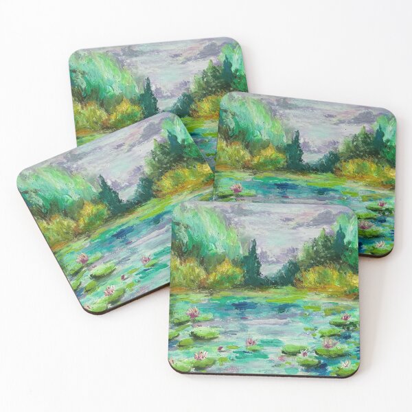 Item preview, Oil Painting of Lilies on a Lake designed and sold by SnapDragonCraft.