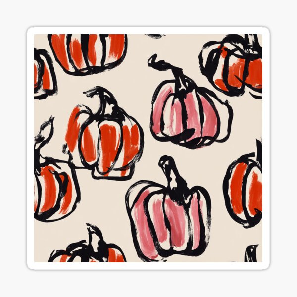 Item preview, Modern Minimalist Pumpkin Fall Beige Aesthetic Chic Pattern Illustration designed and sold by Creative Brat Design Studio.