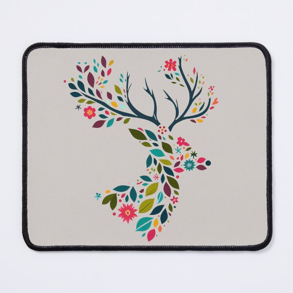 Item preview, Floral Stag Silhouette - Elegant Scandinavian Folk Art by heidiannemorris © designed and sold by FOLK ART FUSION by heidiannemorris.