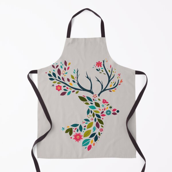 Item preview, Floral Stag Silhouette - Elegant Scandinavian Folk Art by heidiannemorris © designed and sold by FOLK ART FUSION by heidiannemorris.