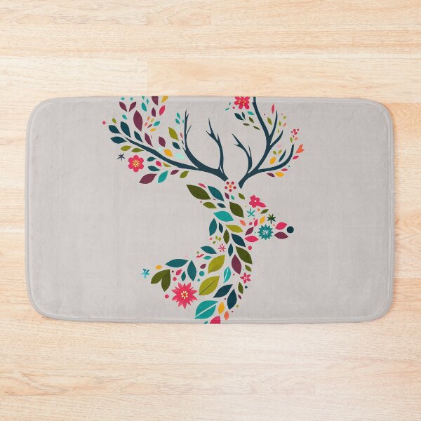 Item preview, Floral Stag Silhouette - Elegant Scandinavian Folk Art by heidiannemorris © designed and sold by FOLK ART FUSION by heidiannemorris.