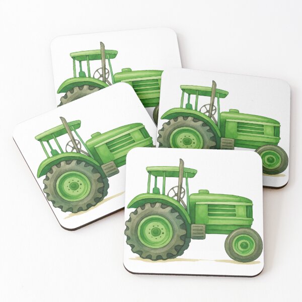 Item preview, Green Tractor Farm Vehicle Illustration designed and sold by ArtfulWeave.