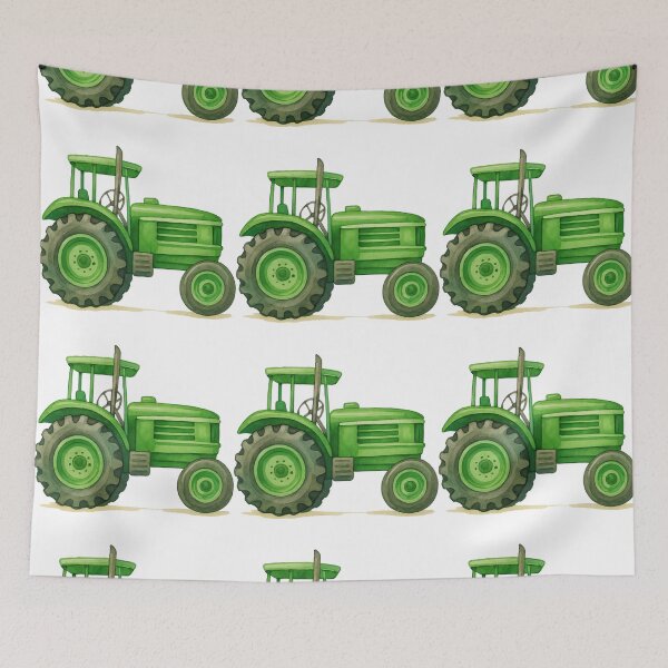 Item preview, Green Tractor Farm Vehicle Illustration designed and sold by ArtfulWeave.