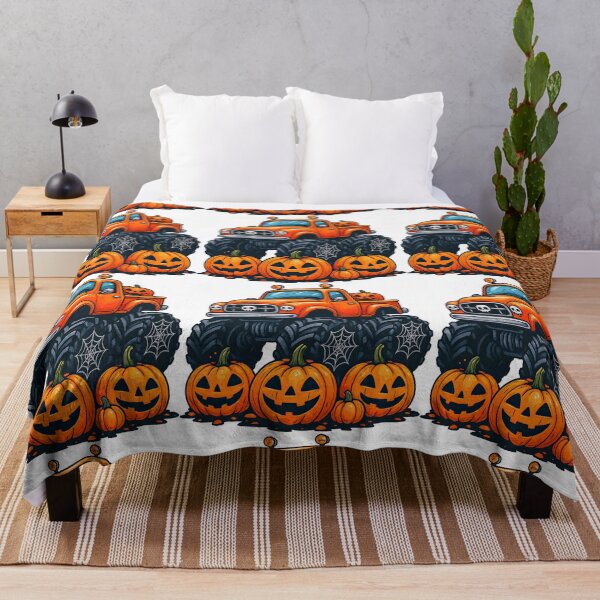 Item preview, Halloween Monster Truck with Pumpkins and Skulls Illustration designed and sold by ArtfulWeave.