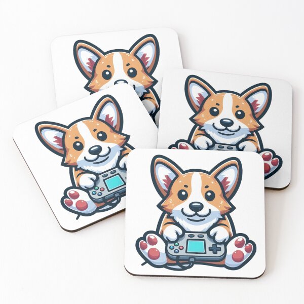 Item preview, Corgi Gamer Cartoon - Retro Console Dog Art designed and sold by Confuzz1ed.