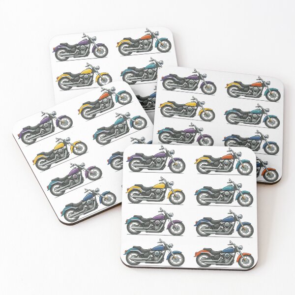 Item preview, Eight Colorful Motorcycles Illustration designed and sold by ArtfulWeave.