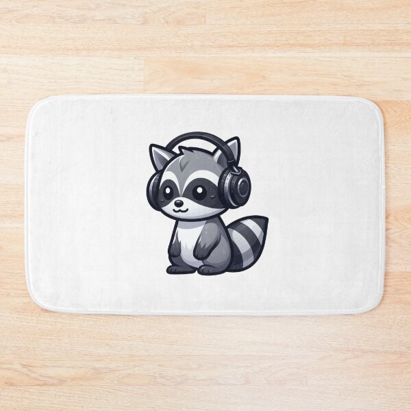 Item preview, Chill Raccoon Gamer - Headphones Cartoon Animal Art designed and sold by Confuzz1ed.