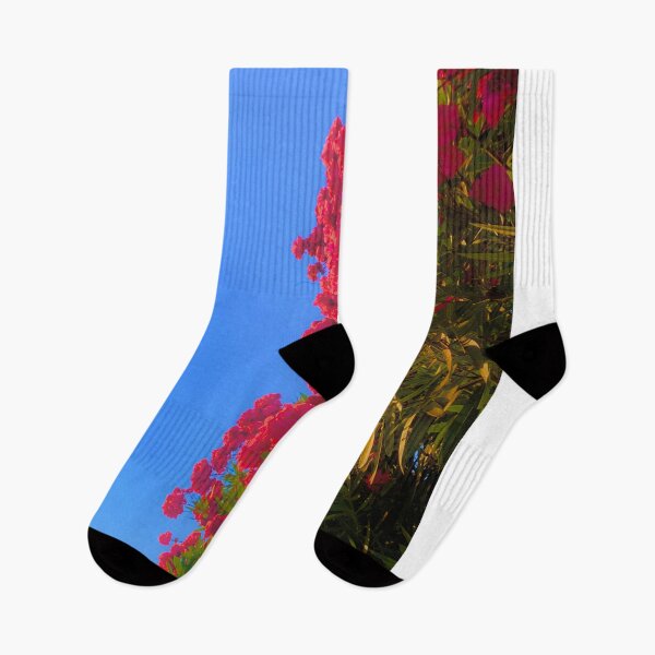 Item preview, Red / pink flowers against blue sky designed and sold by Dryft7.