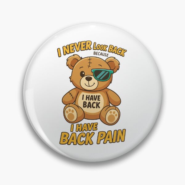 Item preview, Funny Cartoon Teddy Bear with Back Pain Quote designed and sold by Sadia  Jannat.