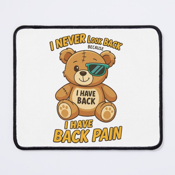 Item preview, Funny Cartoon Teddy Bear with Back Pain Quote designed and sold by Sadia  Jannat.