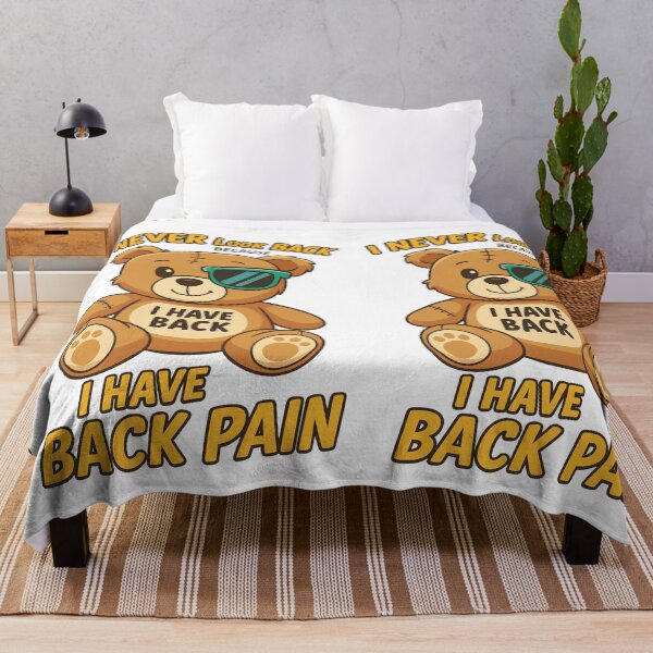 Item preview, Funny Cartoon Teddy Bear with Back Pain Quote designed and sold by Sadia  Jannat.