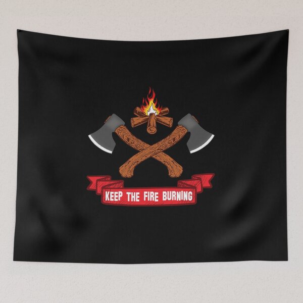 Item preview, Keep the Fire Burning – Campfire & Axes Design designed and sold by Stock4U.