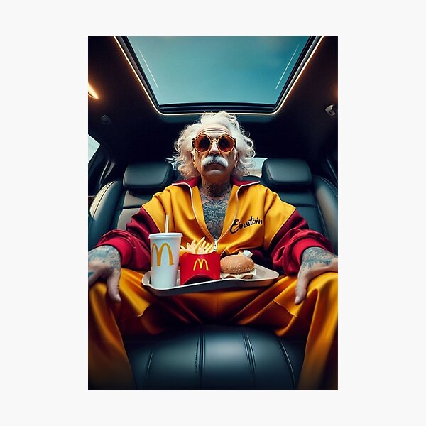 Item preview, « La théorie de la relativité d'Einstein... au fast-food ! » designed and sold by Wear it, Frame it!.
