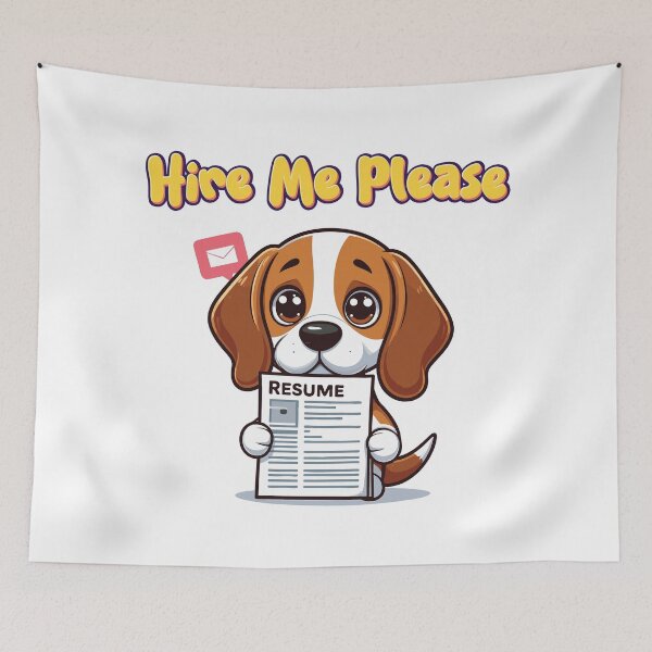 Item preview, Beagle holding a resume and looking worried designed and sold by Tong4130.