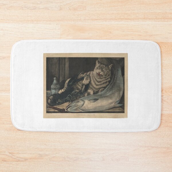 Item preview, Lobster Sauce Litography by Nathaniel Currier Cat and Lobster Funny Vintage designed and sold by marie-inks.