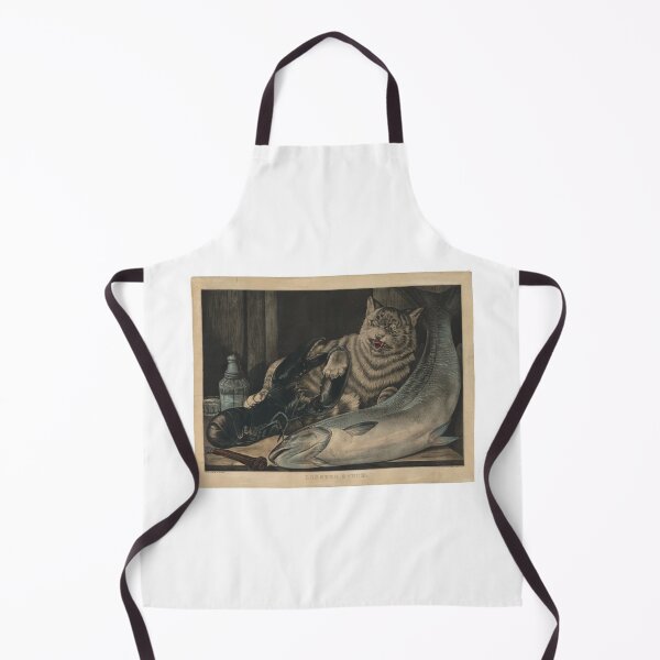 Item preview, Lobster Sauce Litography by Nathaniel Currier Cat and Lobster Funny Vintage designed and sold by marie-inks.