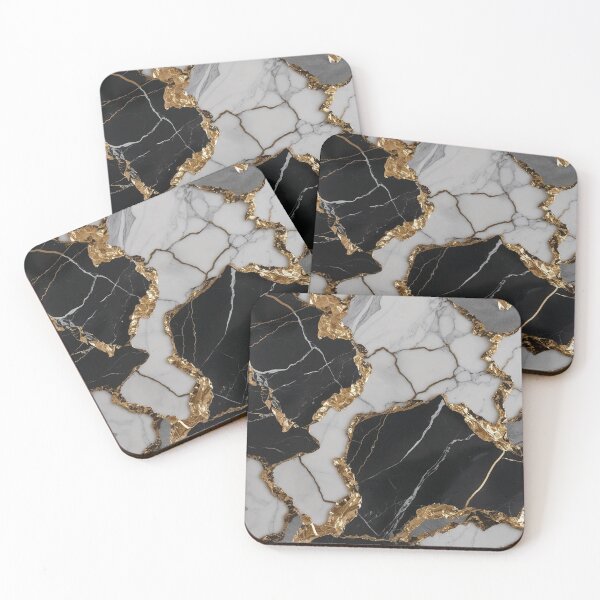 Item preview, Luxurious black and white marble texture with elegant gold design designed and sold by AKANKEDESIGN.