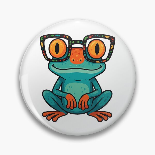 Item preview, Cute Cartoon Frog with Colorful Glasses designed and sold by Sadia  Jannat.