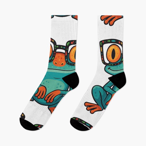 Item preview, Cute Cartoon Frog with Colorful Glasses designed and sold by Sadia  Jannat.