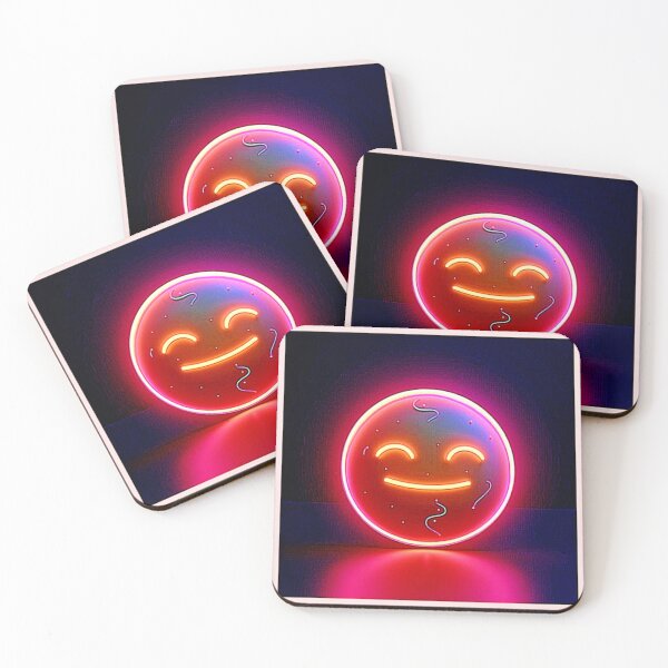 Item preview, Neon Glow Happy Face Art designed and sold by Health And Fitness Posts e-Store.