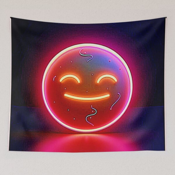 Item preview, Neon Glow Happy Face Art designed and sold by Health And Fitness Posts e-Store.