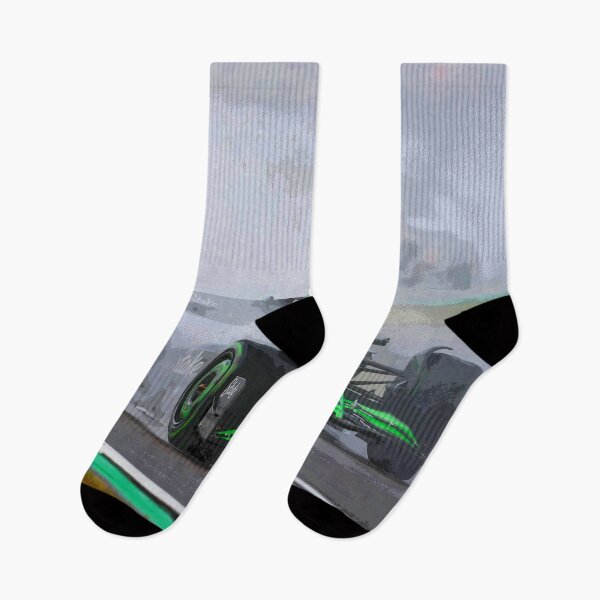 Item preview, Nico Hulkenberg racing his 2025 F1 car at Silverstone in the rain during the British Grand Prix towards his first podium abstract designed and sold by Rodissimus1984.