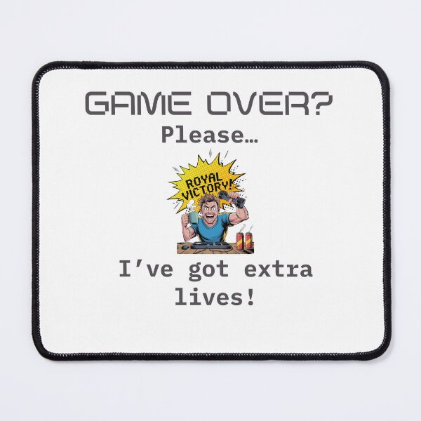 Item preview, Game Over? I've Got Extra Lives – Funny Gamer with Console Illustration, video game lover illustration, sarcastic gaming quote, funny gaming t-shirt idea designed and sold by BrewtifulMugs.