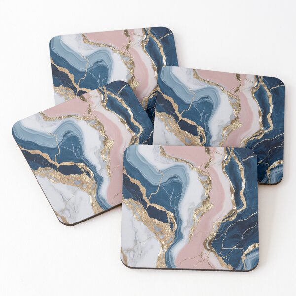 Item preview, Luxurious blue, pink and white marble with elegant gold desidn designed and sold by AKANKEDESIGN.
