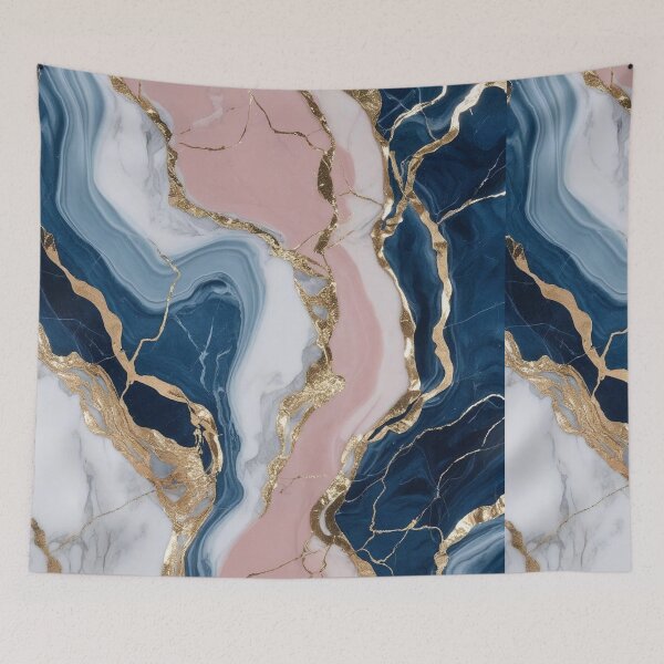Item preview, Luxurious blue, pink and white marble with elegant gold desidn designed and sold by AKANKEDESIGN.