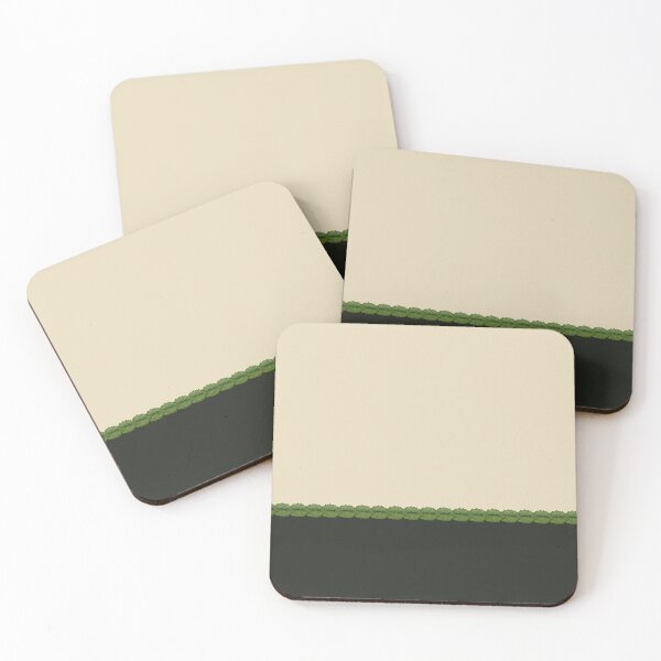 Item preview, Horizontal line of green leaves dividing into beige and dark background designed and sold by Cherevan.