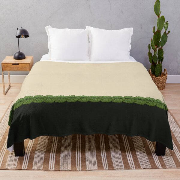 Item preview, Horizontal line of green leaves dividing into beige and dark background designed and sold by Cherevan.