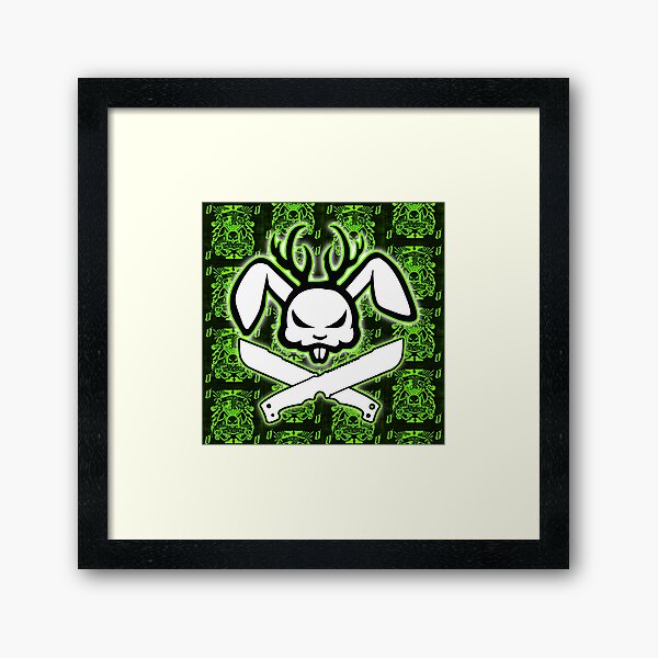 Angry Jackalope Greeen Framed Art Print