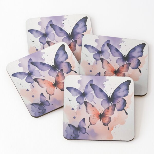 Item preview, Misty Butterfly Silhouettes Soft Abstract Watercolor designed and sold by Mos Thainique.
