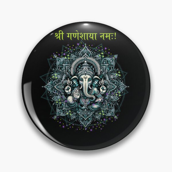 Item preview, Mandala  Yoga Ganesha version 4 ,  florescent Hindu elephant god ganesha or Ganpati, happy diwali  rangoli design 9 designed and sold by mndesignworx.