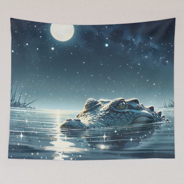 Item preview, Crocodile in Mangrove Night designed and sold by RubisLeaf.