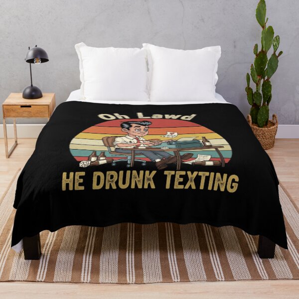 Item preview, Oh Lawd He Drunk Texting Funny Retro Design designed and sold by Giggle Gear.