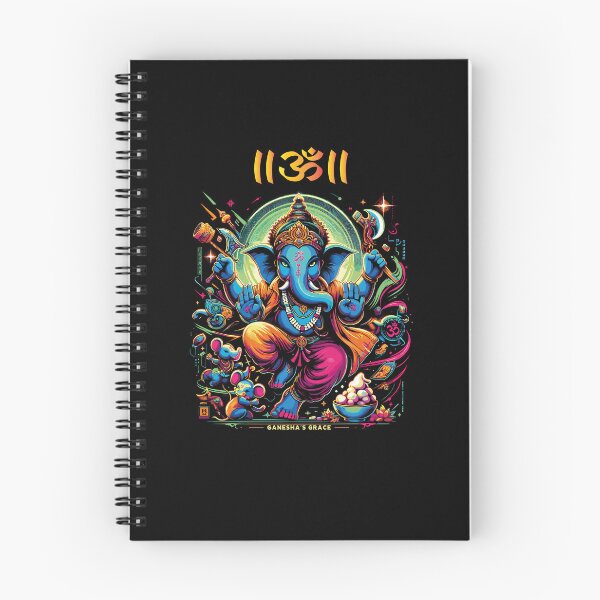Item preview, Mandala  Yoga Ganesha version 6 ,  florescent Hindu elephant god ganesha or Ganpati, happy diwali  rangoli design 10a designed and sold by mndesignworx.