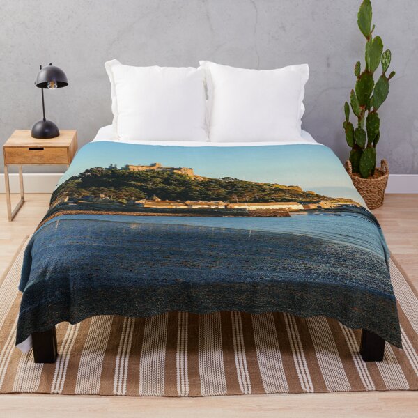 Item preview, Golden Light on St Michael’s Mount – Cornwall Coastal Landscape designed and sold by Rowena Ko.