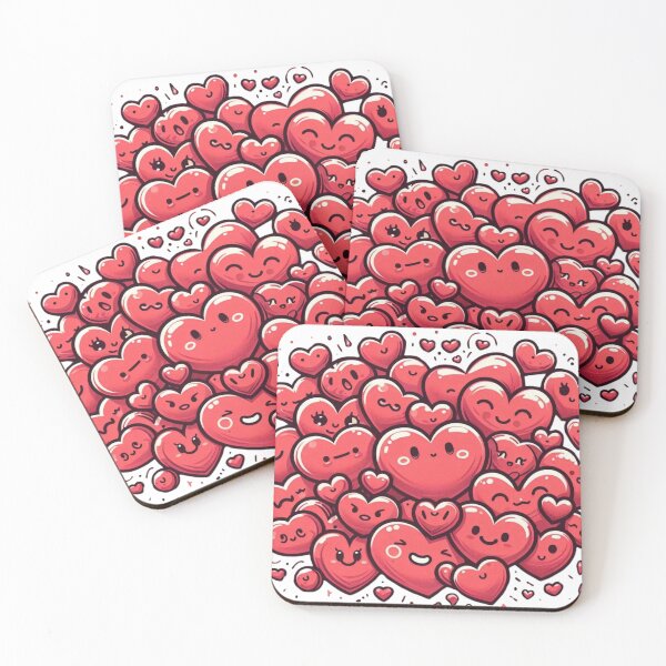 Item preview, Cute Cartoon Hearts with Faces designed and sold by Nicola369.