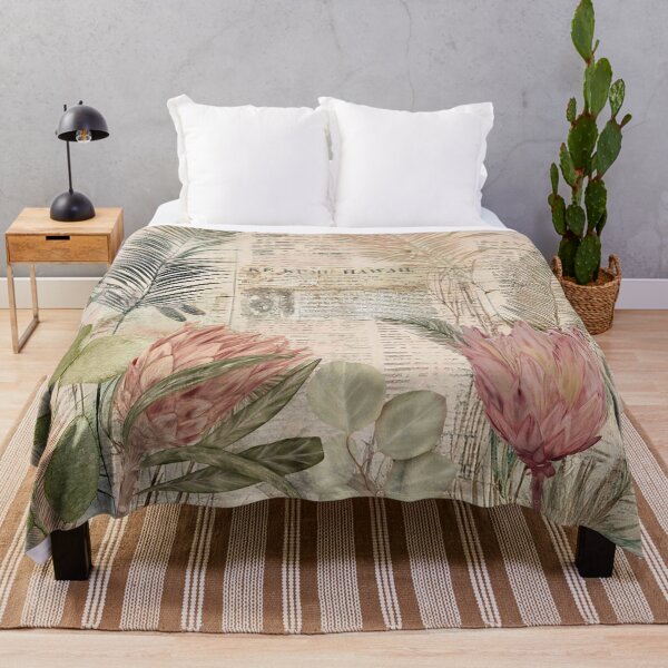 Item preview, Vintage Tropical Leaves and Protea designed and sold by J Marielle Designs.