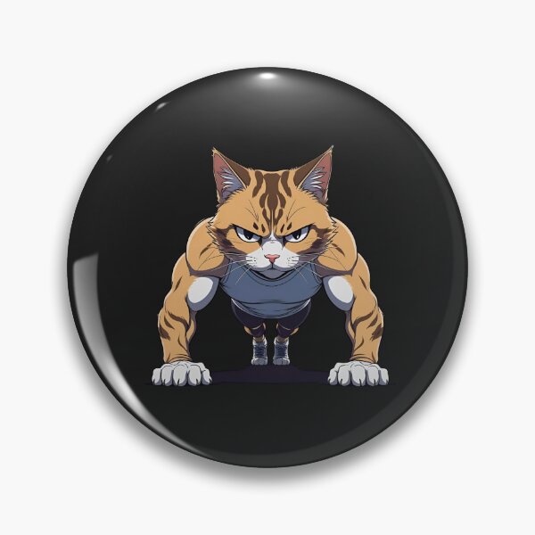 Item preview, Workout Cat Doing Push-Ups – Funny Fitness Cat with Serious Face designed and sold by ColorSplash123.